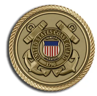 United States Coast Guard bronze emblem.